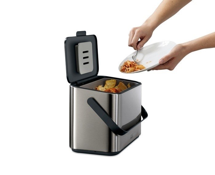 Joseph Joseph COLLECT Kompostownik 4 l - Pojemnik na Odpadki Organiczne / Stalowy