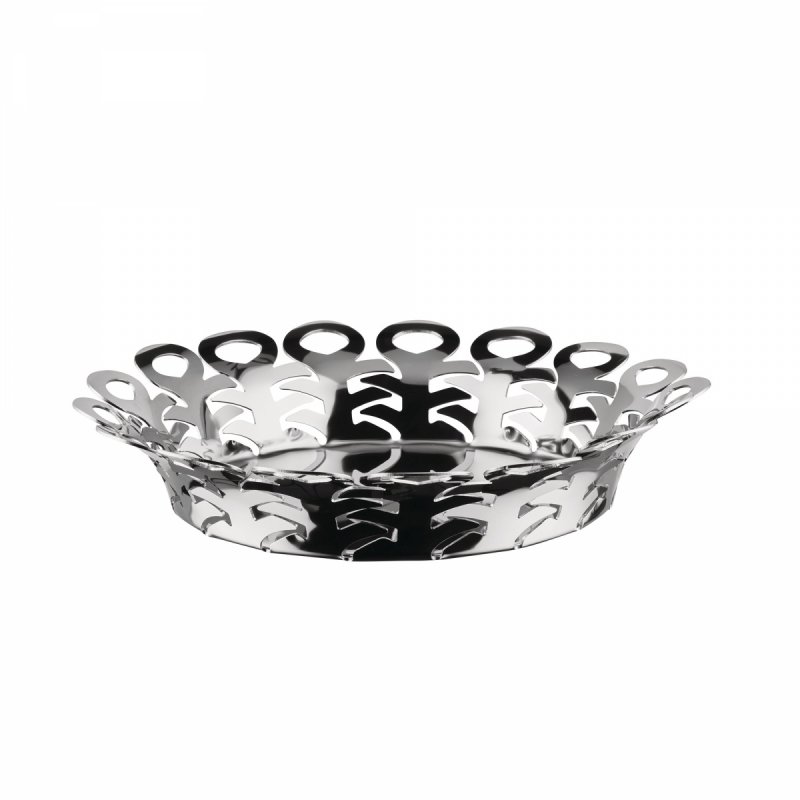 Alessi VIMINI Stalowy Kosz - Misa Dekoracyjna 27 cm / Srebrna Połysk