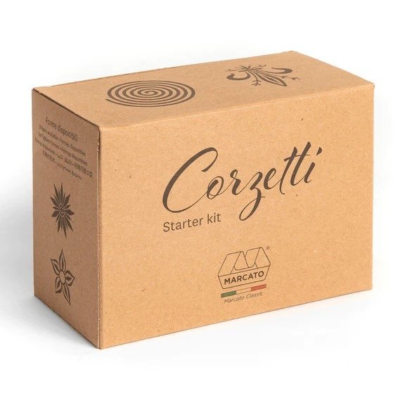Marcato CLASSIC LINE Zestaw Stempli do Makaronu Corzetti + Podstawa do Cięcia