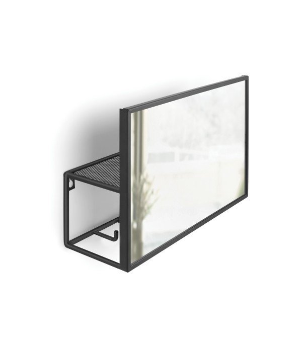 Umbra CUBICO Wieszak - Organizer Ścienny z Lusterkiem / Czarny
