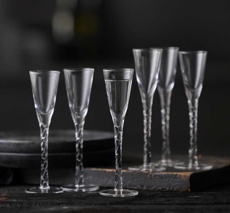 Lyngby Glass AQUAVIT PARIS Kieliszki do Wódki, Likierów, Nalewek 6 Szt. 25 ml / Bezbarwne