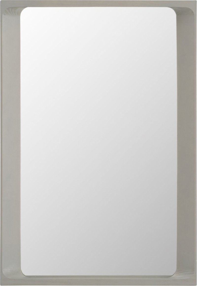 Muuto ARCED Lustro Ścienne w Drewnianej Ramie 80 cm / Jasnoszare