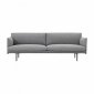 Muuto OUTLINE Sofa 3-Osobowa - Jasnoszara - Tkanina Fiord 151 / Czarne Nogi 