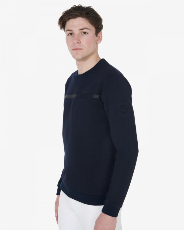 Bluza męska Equestro interlock crewneck navy