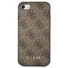 Guess 4G Metal Gold Logo – Etui iPhone SE 2022 / SE 2020 / 8 / 7 (brązowy)