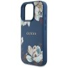Guess Grained Printed Flower Pattern MagSafe - Etui do iPhone 16 Pro (niebieski)