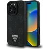 Guess Grained Hot Stamp Peony Triangle Logo MagSafe - Etui do iPhone 16 Pro (czarny)