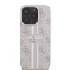 Guess 4G Printed Stripes MagSafe - Etui iPhone 16 Pro (różowy)
