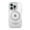 Guess Metal Outline MagSafe - Etui iPhone 14 Pro (przezroczysty / srebrny)