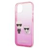 Karl Lagerfeld Gradient Ikonik Karl & Choupette - Etui iPhone 13 mini (różowy)