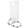 Guess White Pearl Strap - Etui iPhone 12 / iPhone 12 Pro (przezroczysty)