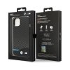 BMW Leather Carbon Blue Line  – Etui iPhone 14 Plus (Czarny)