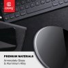 Crong PowerSpot Fast Wireless Charger – Aluminiowa ładowarka bezprzewodowa Qi 15W USB-C z powłoką ze szkła hartowanego (Silver W