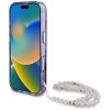 Guess Palm Trees Triangle Pearl Strap MagSafe - Etui do iPhone 16 Pro Max (fioletowy)