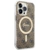 Guess Bundle Pack MagSafe 4G - Zestaw etui + ładowarka MagSafe iPhone 13 Pro Max (brązowy/złoty)