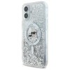 Karl Lagerfeld Liquid Glitter Karl & Choupette Head MagSafe - Etui iPhone 16 Plus (przezroczysty)