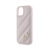 Karl Lagerfeld Diagonal Quilted Script - Etui iPhone 14 / 15 / 13 (różowy)
