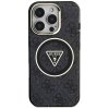 Guess IML Metal Glitter 4G Circle Triangle MagSafe - Etui do iPhone 16 Pro Max (czarny)
