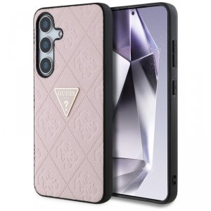 Guess Hot Stamp 4G Pattern Triangle Metal Logo - Etui do Samsung Galaxy S25 (różowy)