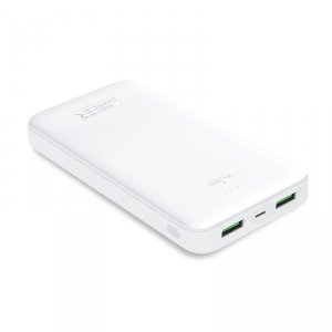 PURO White Fast Charger Power Bank – Power bank dla smartfonów i tabletów 20000 mAh, 2xUSB-A + 1xUSB-C (biały)
