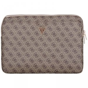 Guess 4G Zipper Pocket Triangle Logo Sleeve - Etui na notebooka 14 (brązowy)
