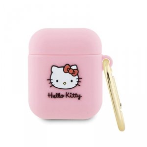 Hello Kitty Silicone 3D Kitty Head - Etui AirPods 1/2 gen (różowy)