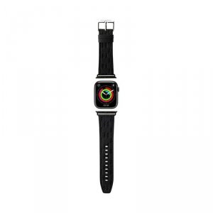 Karl Lagerfeld Saffiano Monogram - Pasek do Apple Watch 38/40/41 mm (czarny)