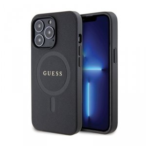 Guess Saffiano MagSafe - Etui iPhone 13 Pro (czarny)