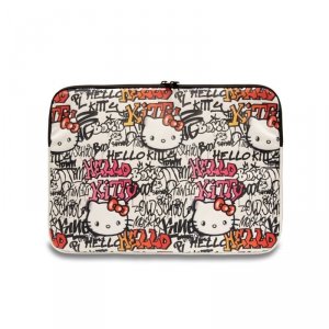 Hello Kitty Zip PU Tags Graffiti Sleeve - Etui na notebooka 13 / 14 (beżowy)