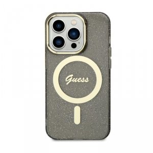 Guess Glitter Gold MagSafe - Etui iPhone 11 (Czarny)