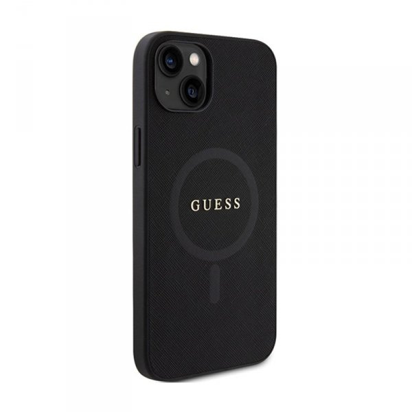 Guess Saffiano MagSafe - Etui iPhone 15 Plus (czarny)