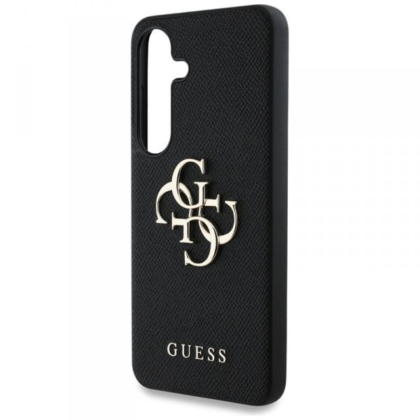 Guess Grained Big 4G Logo Small Classic Logo - Etui do Samsung Galaxy S25+ (czarny)