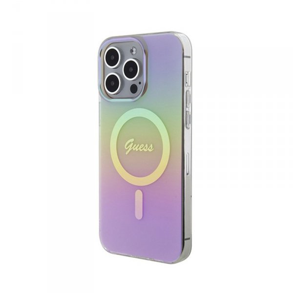 Guess IML Iridescent MagSafe - Etui iPhone 15 Pro Max (różowy)