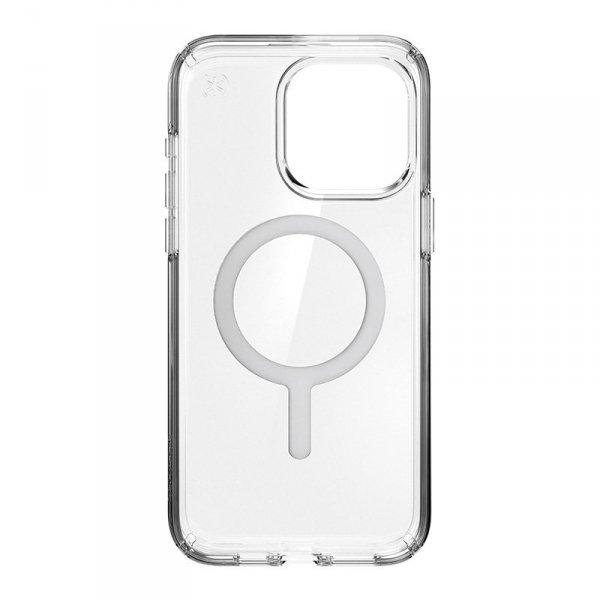 Speck Presidio Perfect-Clear MagSafe - Etui iPhone 15 Pro Max (Clear / Chrome Finish / Serene Silver)
