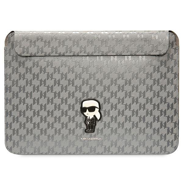 Karl Lagerfeld NFT Saffiano Monogram Ikonik Karl Sleeve - Etui na notebook 14&quot; (Srebrny)