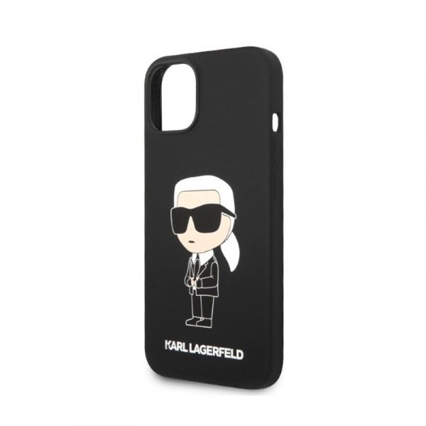 Karl Lagerfeld Silicone Ikonik MagSafe - Etui iPhone 15 Plus / 14 Plus (czarny)