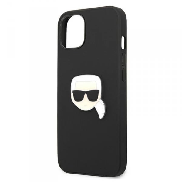 Karl Lagerfeld PU Leather Karl&#039;s Head Metal - Etui iPhone 13 mini (czarny)