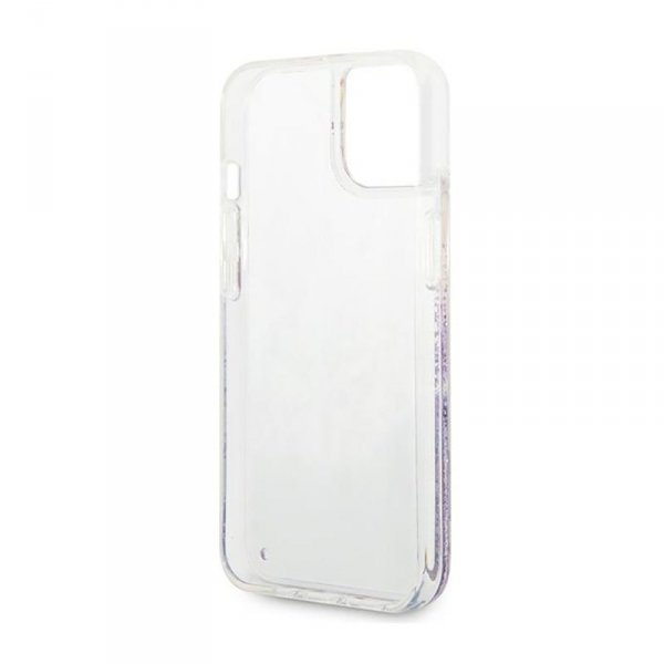 Guess Liquid Glitter Flower – Etui iPhone 14 Plus (fioletowy)