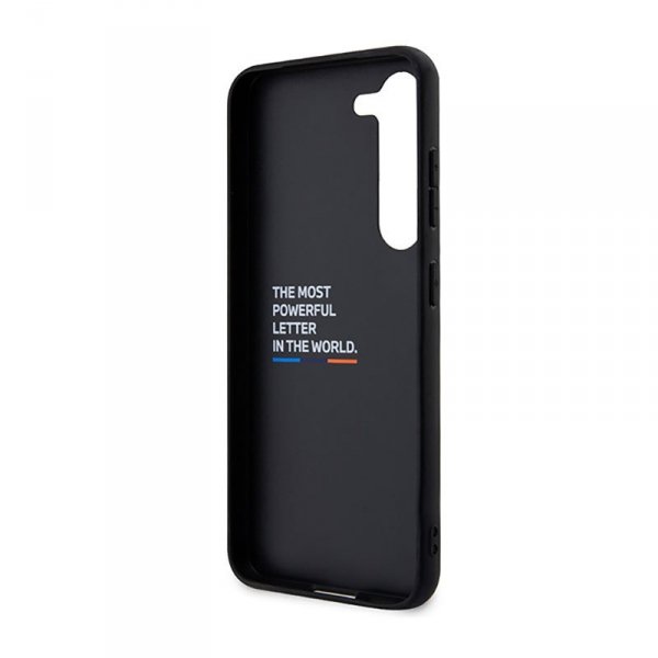 BMW Leather Carbon Blue Line - Etui Samsung Galaxy S23+ (czarny)