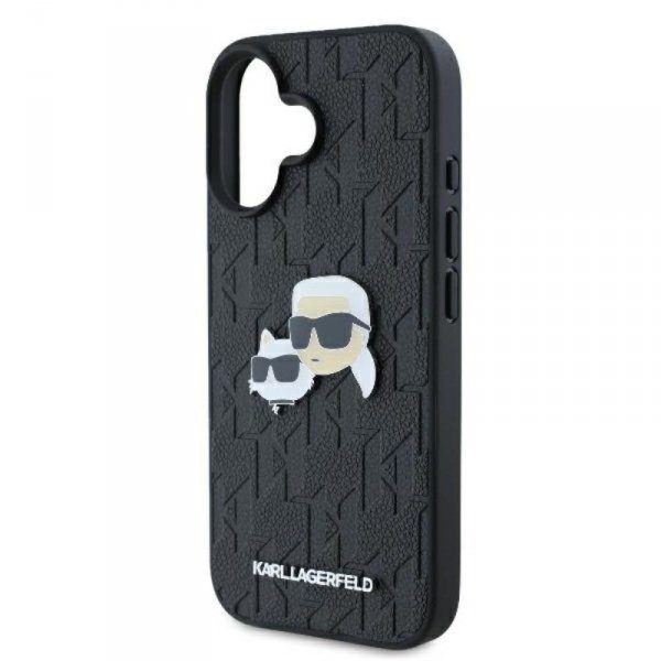 Karl Lagerfeld Monogram Karl & Choupette Head Pin - Etui iPhone 16 (czarny)