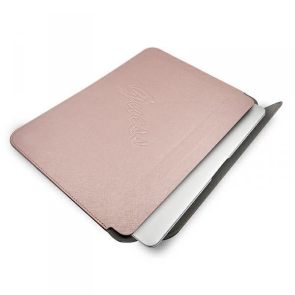 Guess Saffiano Script Computer Sleeve - Etui na notebooka 13&quot; (różowy)