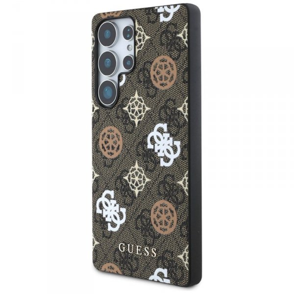 Guess 4G Printed Colored Peony Pattern MagSafe - Etui do Samsung Galaxy S25 Ultra (brązowy)