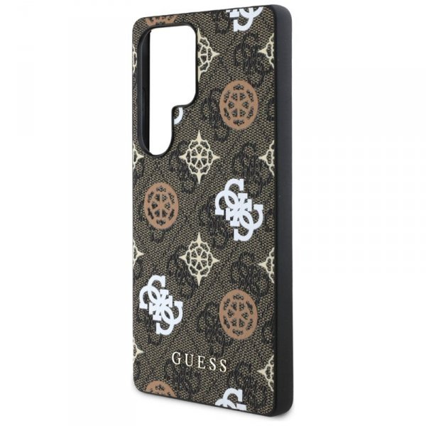Guess 4G Printed Colored Peony Pattern MagSafe - Etui do Samsung Galaxy S25 Ultra (brązowy)