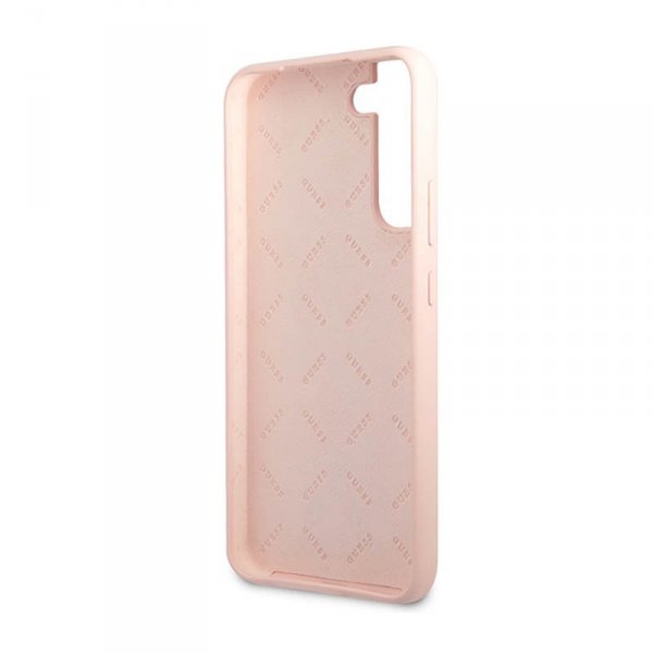 Guess Silicone Script Metal Logo - Etui Samsung Galaxy S23+ (różowy)