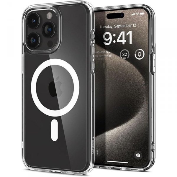 Spigen Ultra Hybrid Mag MagSafe - Etui do iPhone 15 Pro (Biały)