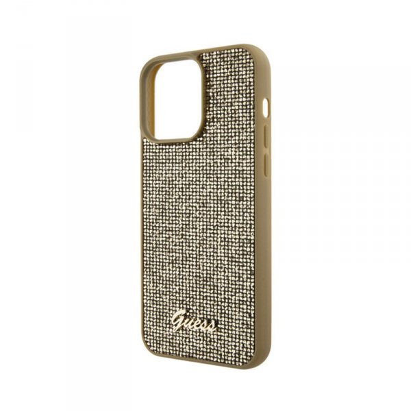 Guess Disco Metal Script - Etui iPhone 15 Pro Max (złoty)