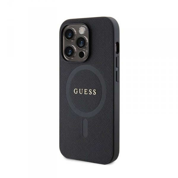 Guess Saffiano MagSafe - Etui iPhone 14 Pro (czarny)