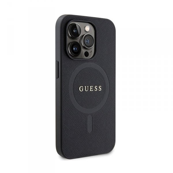 Guess Saffiano MagSafe - Etui iPhone 14 Pro (czarny)