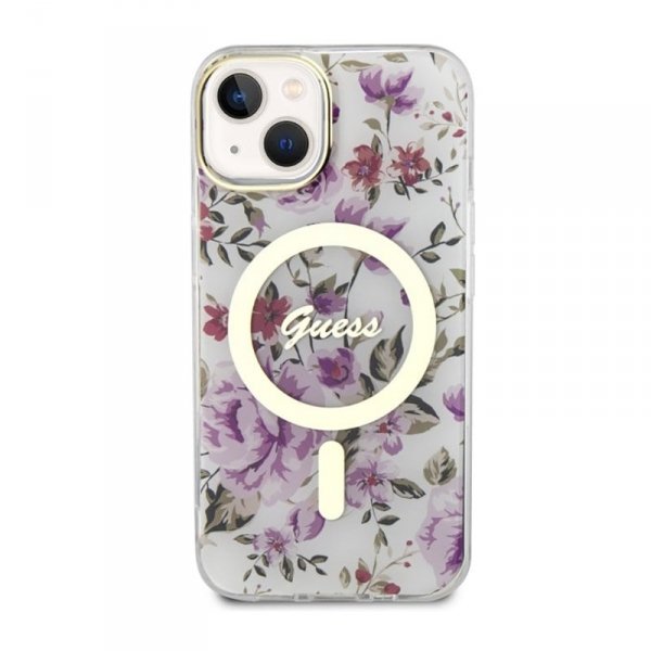 Guess Flower MagSafe - Etui iPhone 14 (Przezroczysty)