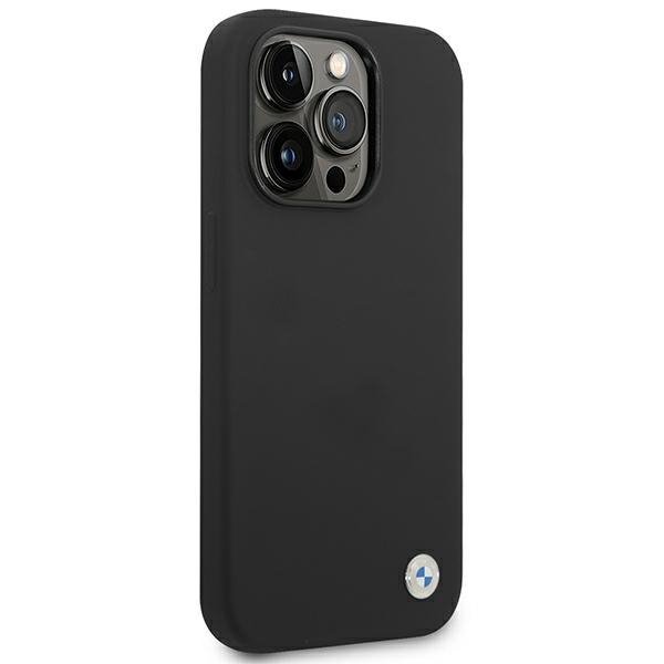 BMW Liquid Silicone Case Metal Logo – Etui iPhone 14 Pro Max (Czarny)